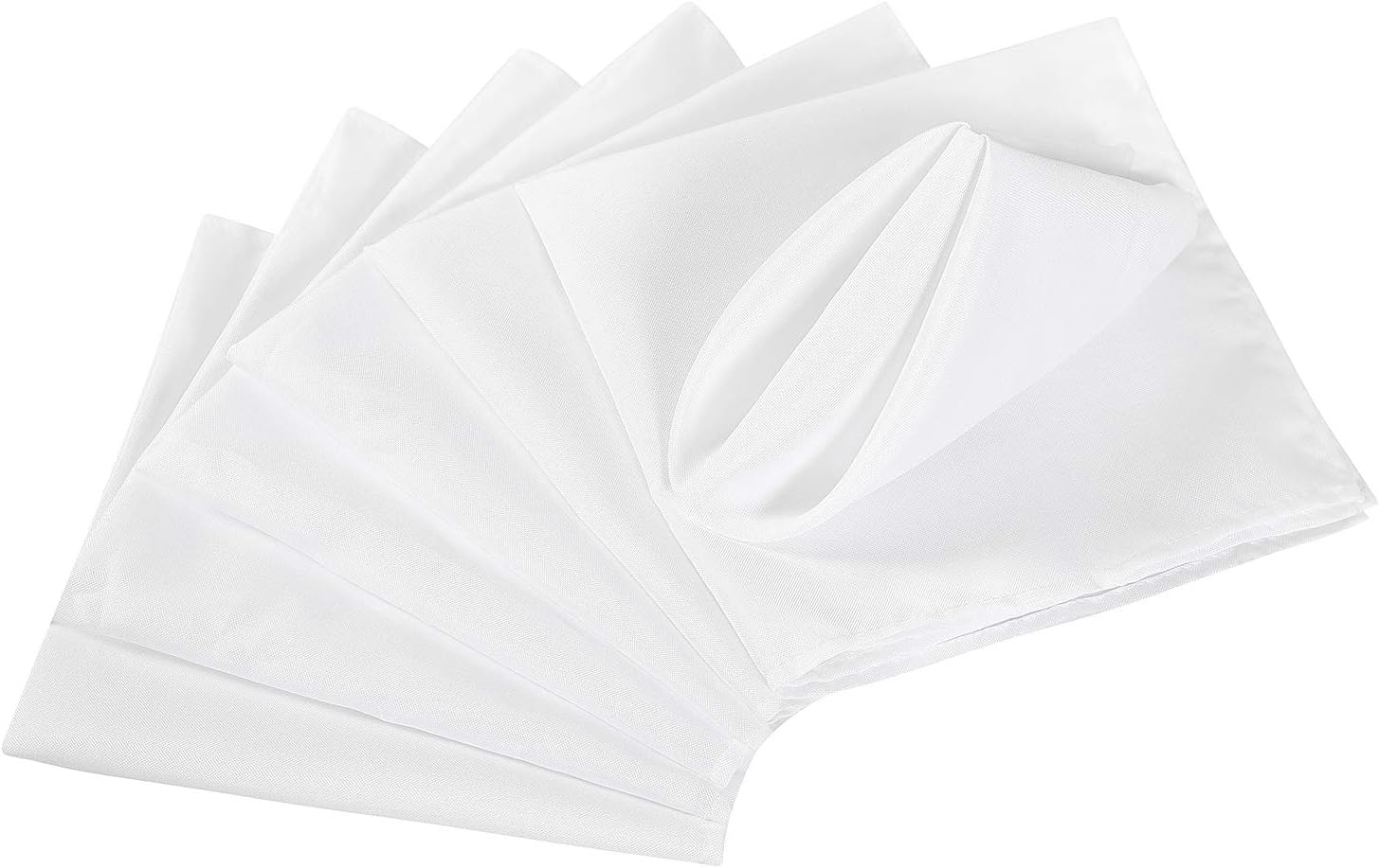 Cloth Napkins 17x17 inch Washable Polyester Dinner Napkins Soft Table Napkins for Wedding Party Dining Banquet(White,100PCS)