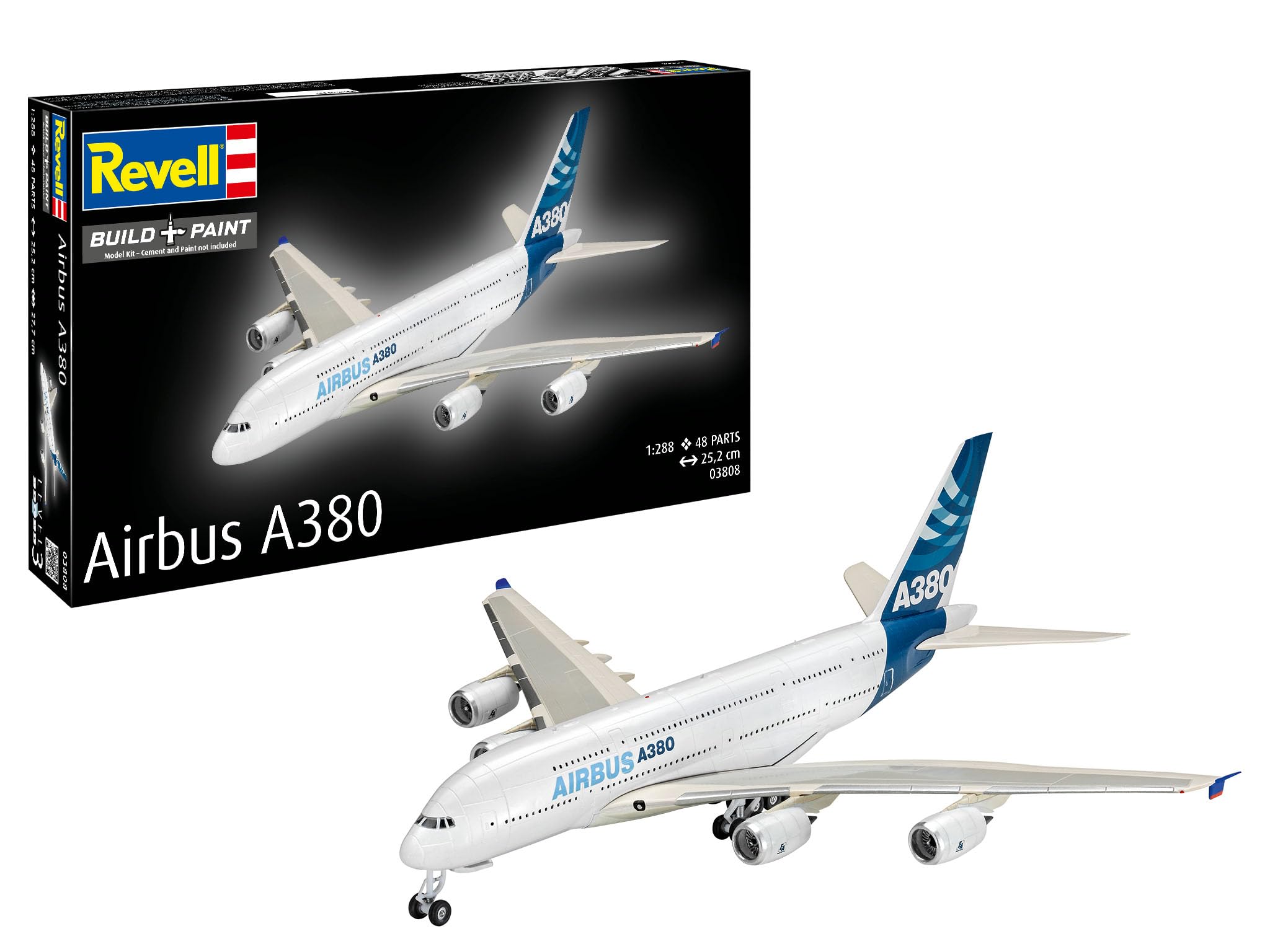 Revell 03808 Airbus A380 1:288 Scale - Unbuilt/Unpainted Plastic Model Kit