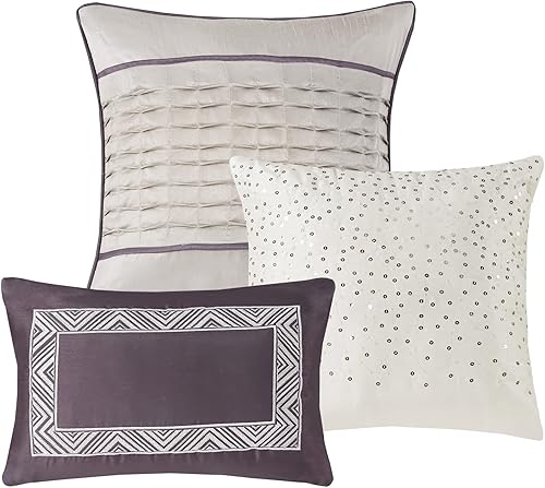 Miniatura 8 de Madison Park Juego de edredón de lujo, diseño tradicional de jacquard, ropa de cama alternativa para todas las estaciones, falda de cama a juego,