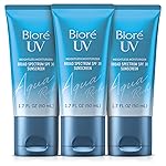 Biore UV Aqua Rich SPF 30 PA+++ Daily Moisturizer Sunscreen for Face, For Sensitive Skin, Oil Free, Hyaluronic Acid, Vegan, Oxybenzone & Octinoxate Free, Dermatologist Tested, 1.7 Oz/3pk