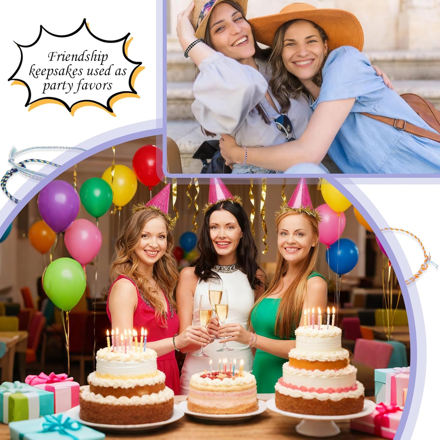 120 Pcs Woven Wrap Friendship Bracelets Adjustable Thread Braided Bracelet Handmade Beach String Bracelets for Birthday Gifts Women Party Favors - Image 6