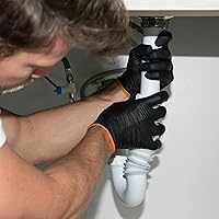 Vista 7 de HALYARD Black-FIRE Nitrile Exam Gloves with Quick Check, 5.5 mil, 9.5 Inches, Black/Orange - Powder-Free Disposable Gloves