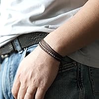 Vista 115 de Handmade Natural Stone Beaded Healing Bracelet Gift for Men Adjustable Rope String Bracelet