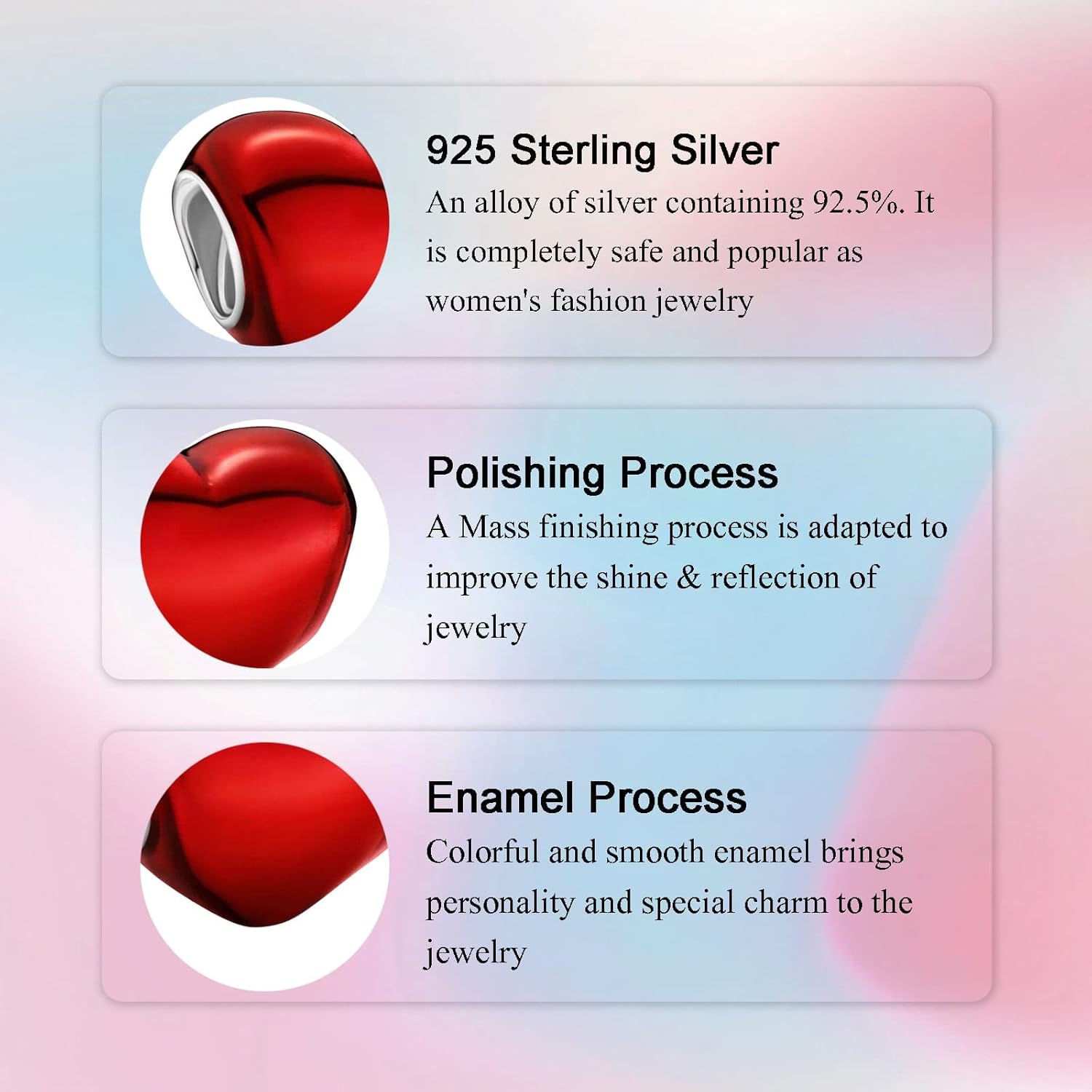 Birthday Fashion Love Heart Dangle Charm 925 Sterling Silver Charms fits Bracelets ... - Image 5