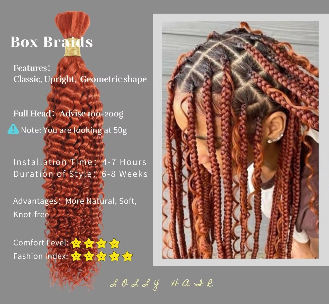 Human Braiding Hair 1 Bundle 50g 26 Inch Deep Water Wave Bulk Human Hair for Braiding No Weft 12A Brazilian Virgin Curly Human Hair Extensions for Boho Braids Wet and Wavy Ginger Braiding Hair