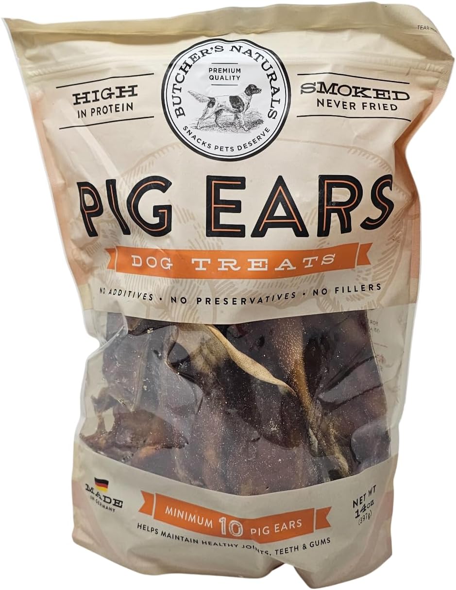 Butcher's Naturals Pig Ears Dog Treats, 14 Ounces