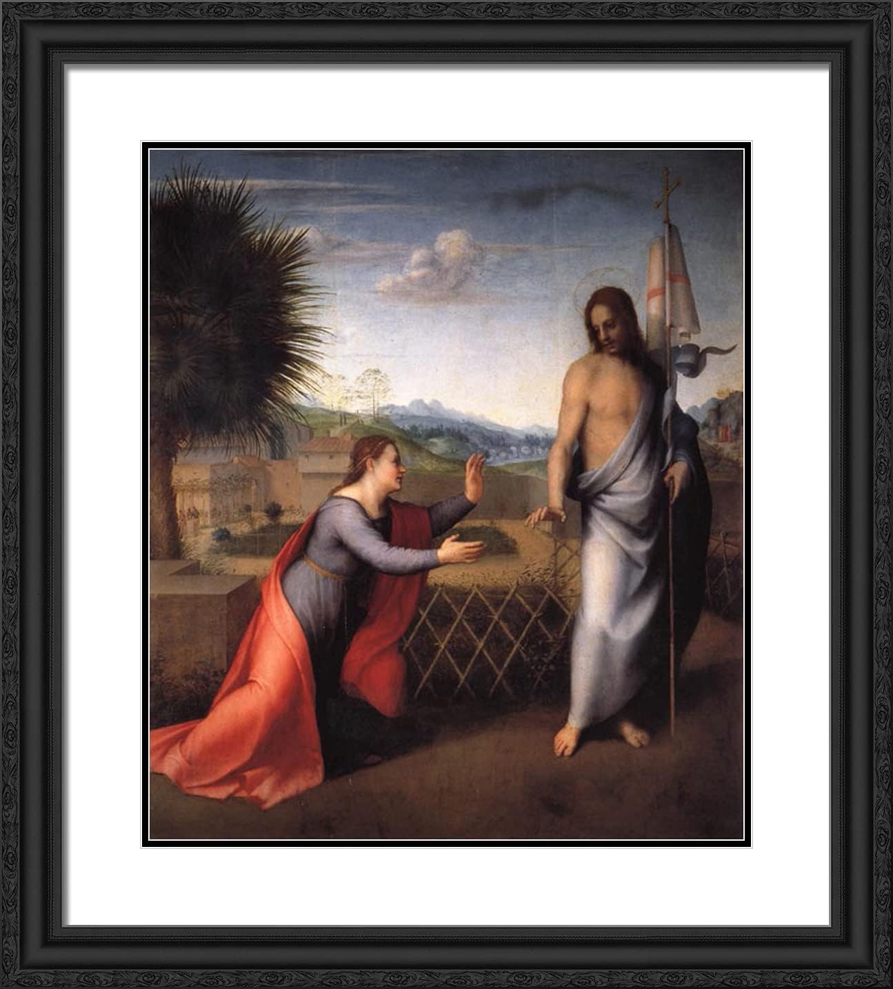 ArtDirect Del Sarto, Andrea 20x22 Gold Ornate Framed Art Print with Double Matting Titled: Noli Me Tangere