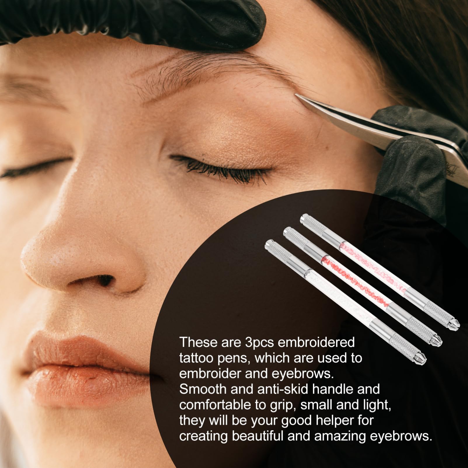 minkissy 9pezzi Penne Sopracciglia Cristallo Artigianali Doppia Estremità Per Makeup Strumenti Per Donne Di Pennarelli Per Sopracciglia