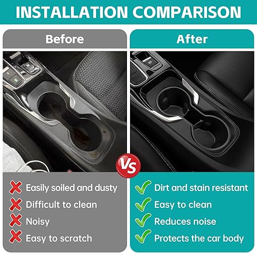 Miniatura 2 de Soporte para taza de consola central, protector de portavasos, accesorios organizadores de consola central interior (compatible con Chevy Bolt 2022+