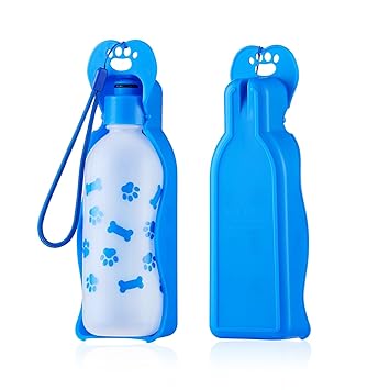 ANPETBEST Dog Water Bottle 325ML/11oz 650ML/22oz Portable Dispenser Travel Water Bottle Bowl for Dog Cat Small Animals (325ml/11oz, Blue)
