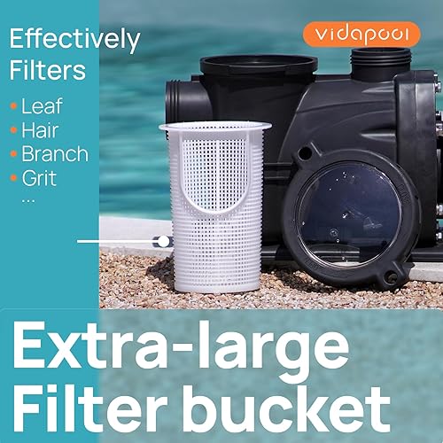 Miniatura 3 de Bomba de piscina dentrosobre el suelo, alto flujo (velocidad única, 1HP, 5400 GPH, 115V)