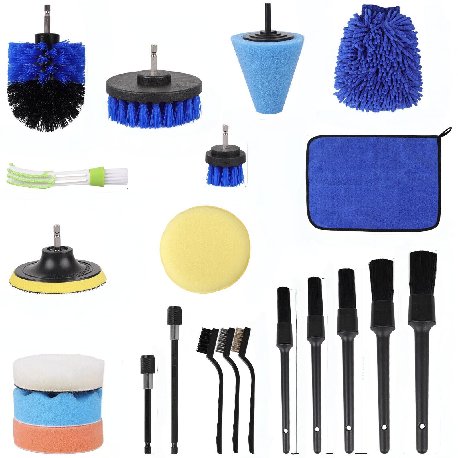 22PCS Car Detailing Kit for Mitsubishi Colt Lancer ASX Eclipse Cross Outlander L200, Car Cleaning Set Car Care Set Car Detailing Kit Wheel Cleaning Brush Tyre Brush Wire Brush