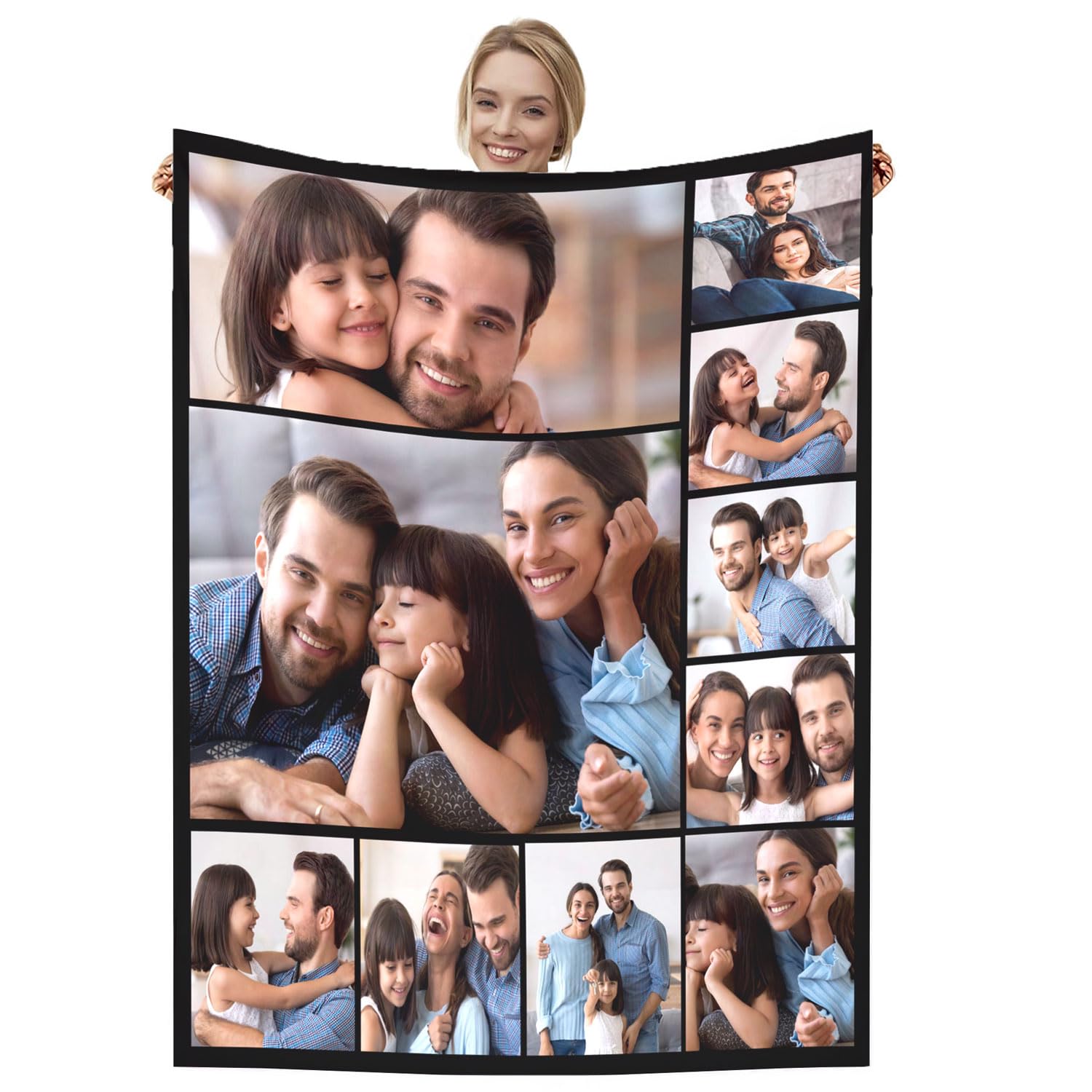 Dmkjdzsw personalised blanket，custom blanket， Soft Cosy Custom Blanket for Adults Kids，Personalised Gifts for Mum, Dad, Boyfriend-J-130 * 180CM