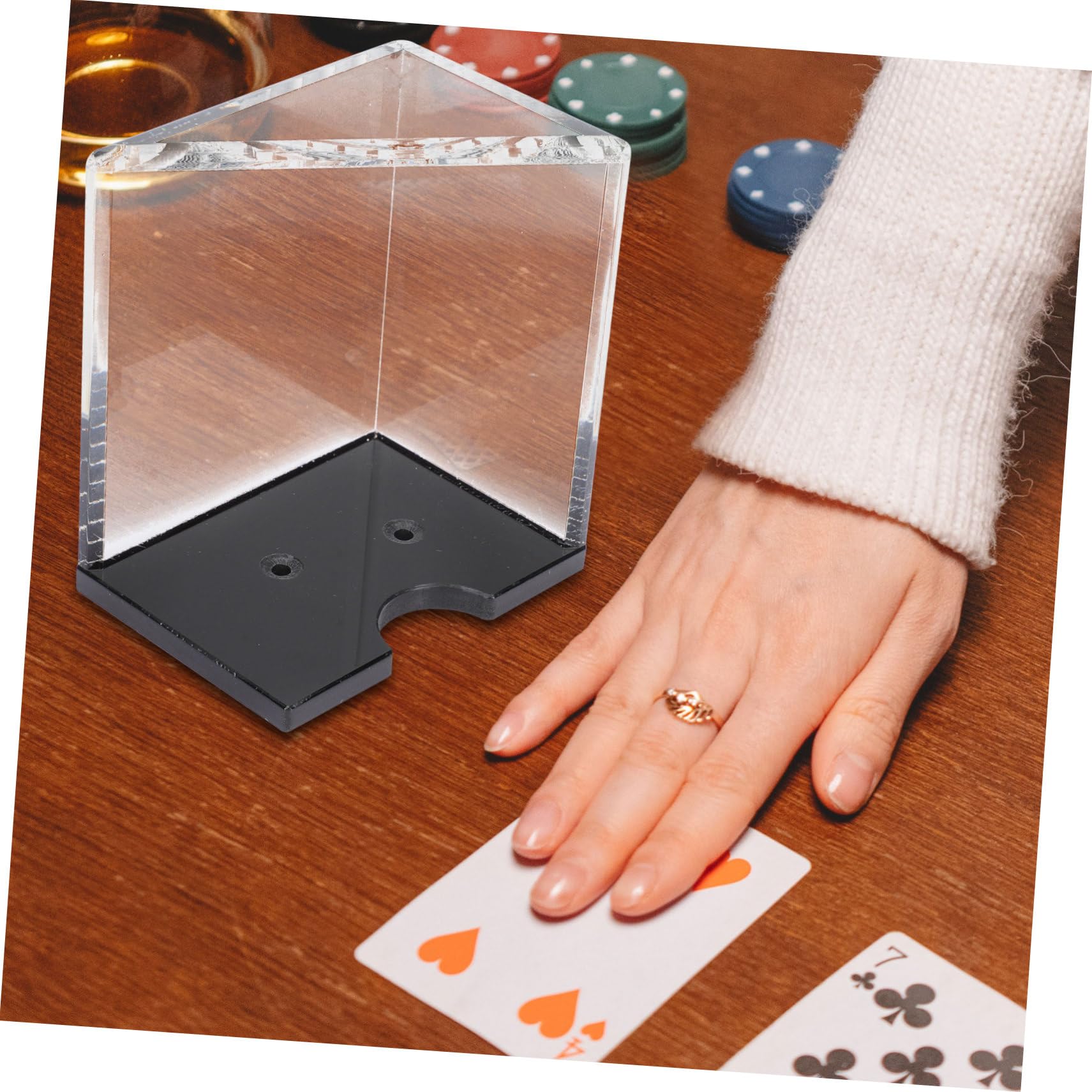FRCOLOR Trasparente Portacarte da Gioco per Sei Mazzi in Acrilico
