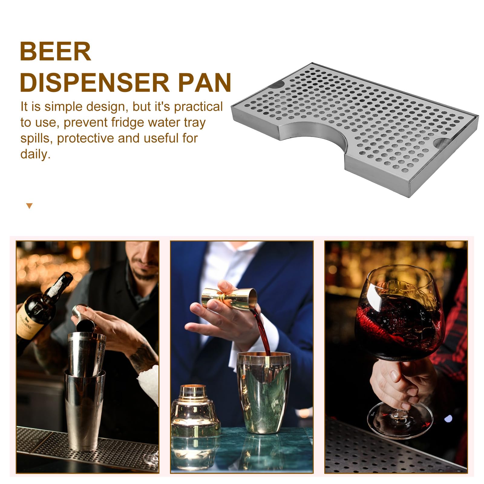 TOYANDONA Bac Égouttoir pour Tireuse à Bière en Acier Inoxydable 304 Plateau Récupérateur D'eau et Gouttes, Protection de Table Polyvalente et Solide