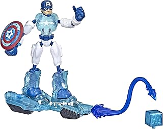 Hasbro Marvel Avengers Bend and Flex Missions Captain America Ice Mission Figure, 6-Inch-Scale Bendable Toy with 2-in-1 Accessory, Ages 4 and Up, Black, F5868