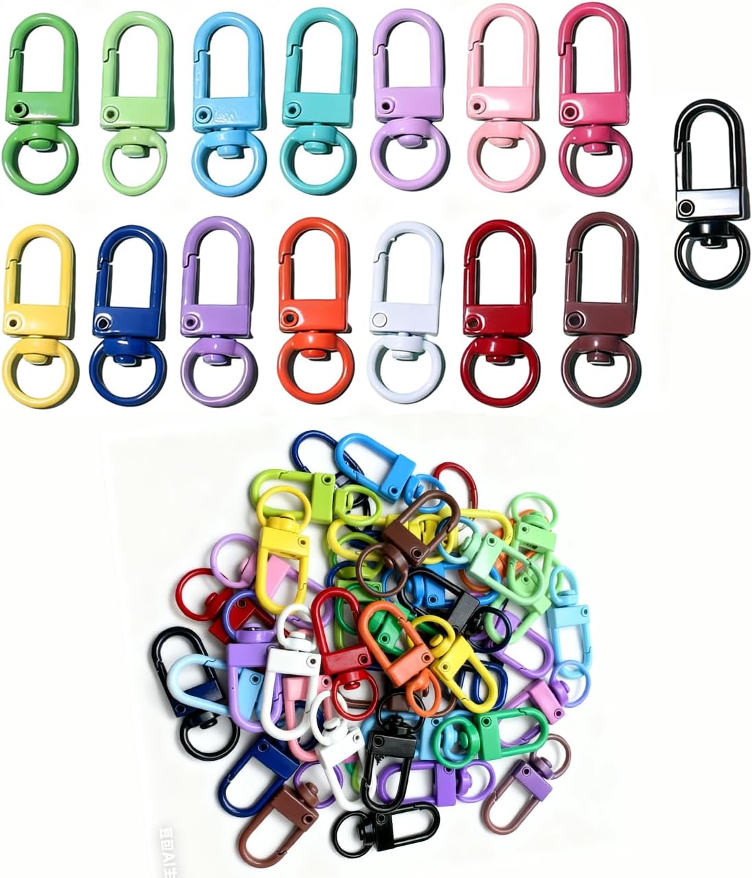 60 Pcs Metal Lobster Claw Clasps, 15-Color Small Swivel Keychain Clasps with Trigger Snap, Jewelry Making Connectors for Key Chains, Bag Charms, DIY Craft Projects