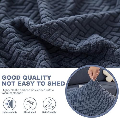 Miniatura 6 de ele ELEOPTION Fundas de cojín de respaldo elásticas en forma de L, funda protectora de muebles para sala de estar (longitud 24-32 pulgadas de ancho