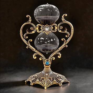 Hourglass Clock Sand Timer, Love Style Metal Hour Glass 60 Minute for Decor