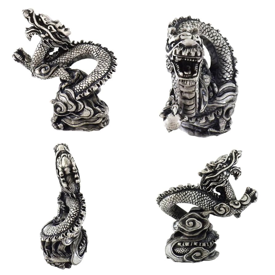 Amazon.co.jp: 樹脂製貴族龍白龍○八角形台座○木札 2番付き 白