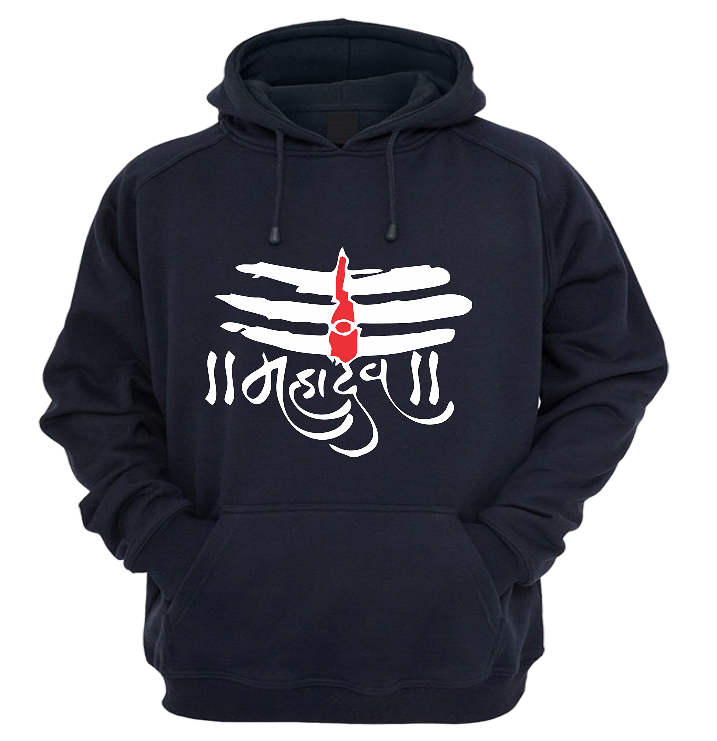 Men's Mahadev Printed Cotton Stylish Warm Pullover Branded Hoodie - Pack of 1-image-19