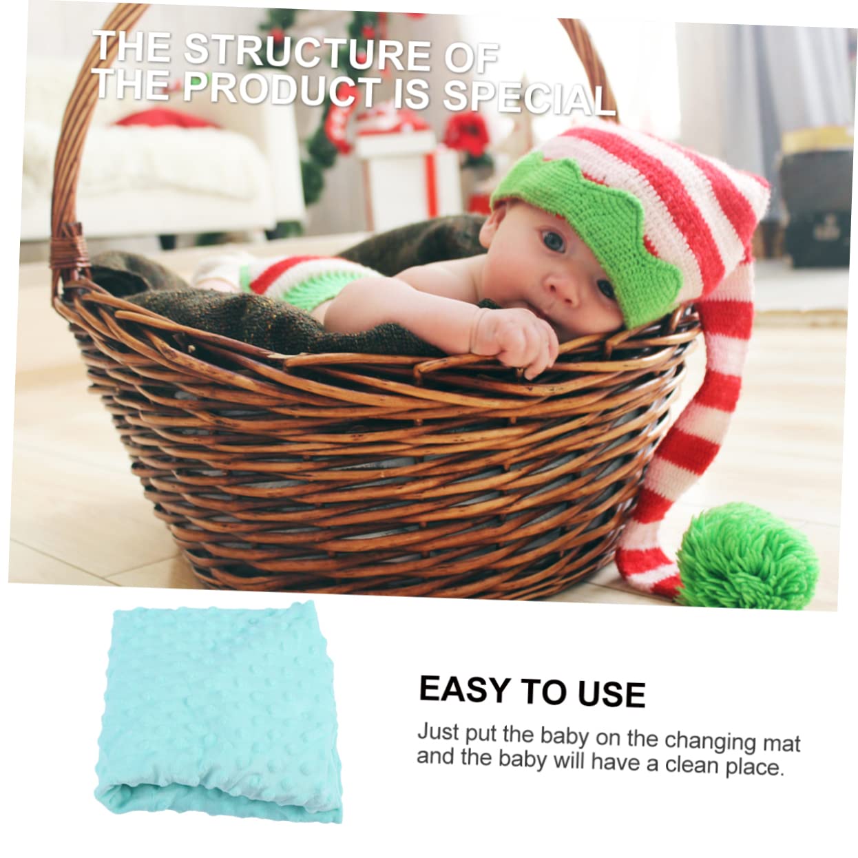 1pc Breathable Changing Table Cover Mint Green Soft and Washable Diaper Change Pad for Newborns Comfortable Skin Friendly Design