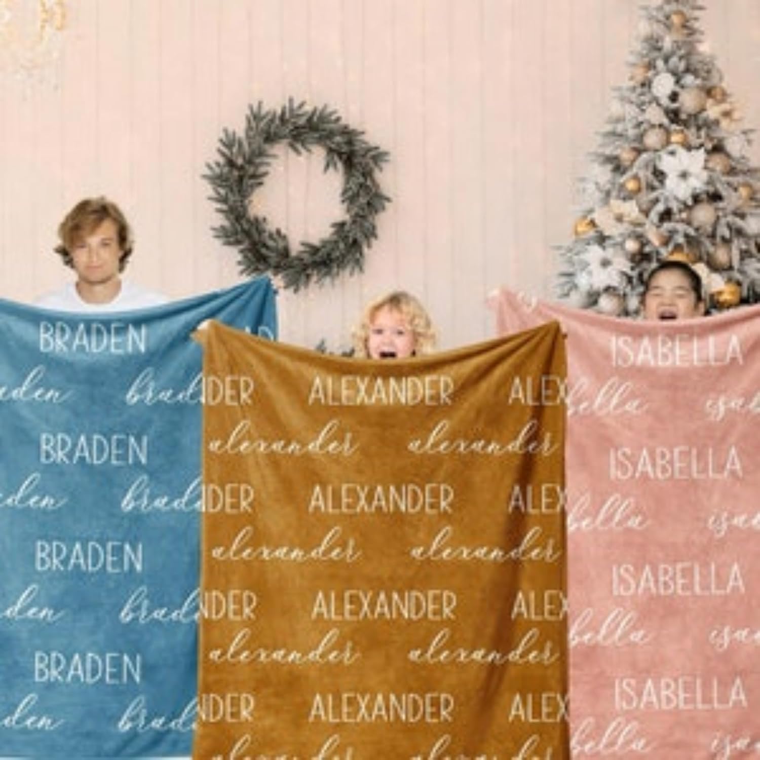 Custom Name Blanket, Personalized Flannel Multiple Fonts Colors Throws Lightweight Soft Blanket for Baby Kids Personalized (180x200cm/70x78in)