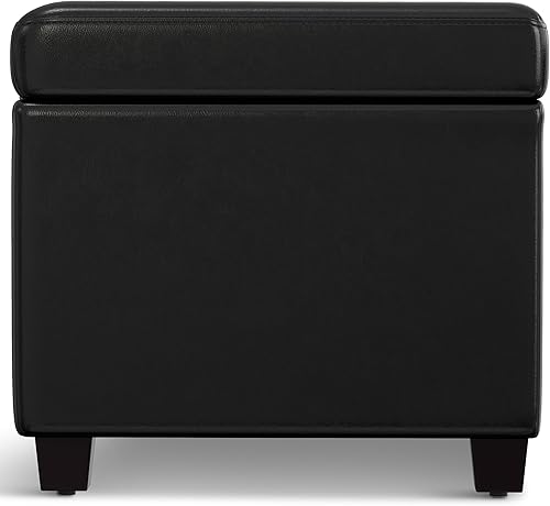 Miniatura 381 de Otomana rectangular de almacenamiento de cuero sintético Simpli Home Avalon., Cuero, Marrón Azul,Marrón Chocolate,Cloud gris,Gris oscuro,Azul