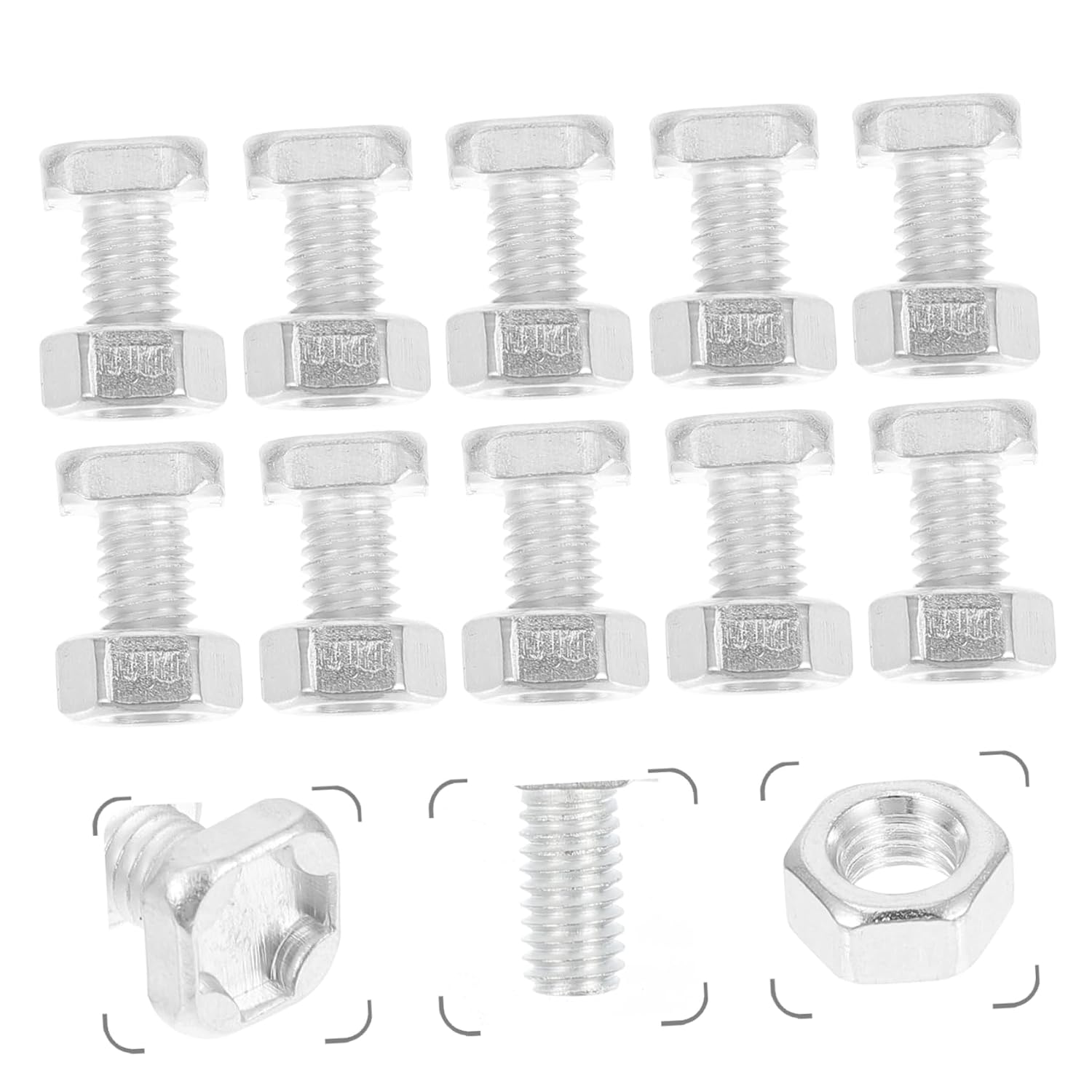VALICLUD 50Sets Nuts Square Head Bolts Kit Greenhouse Repair Parts for Easy Installation Maintenance High Strength Hardware for Garden Use