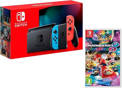 Nintendo Switch Consola 32Gb Azul/Rojo Neón + Mario Kart 8 Deluxe