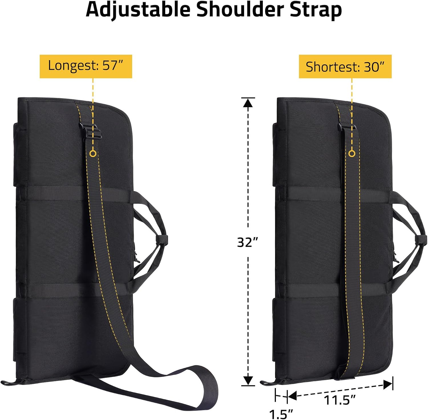 CVLIFE 32" Soft Rifle Case Ar Pistol Case Gun Case Gun Bag Shotgun Case Sbr Bag Rifle Bag, Sbr Case Ar Pistol Bag with Lockable Zipper for Outdoor Hunting Shooting, Black - Image 6