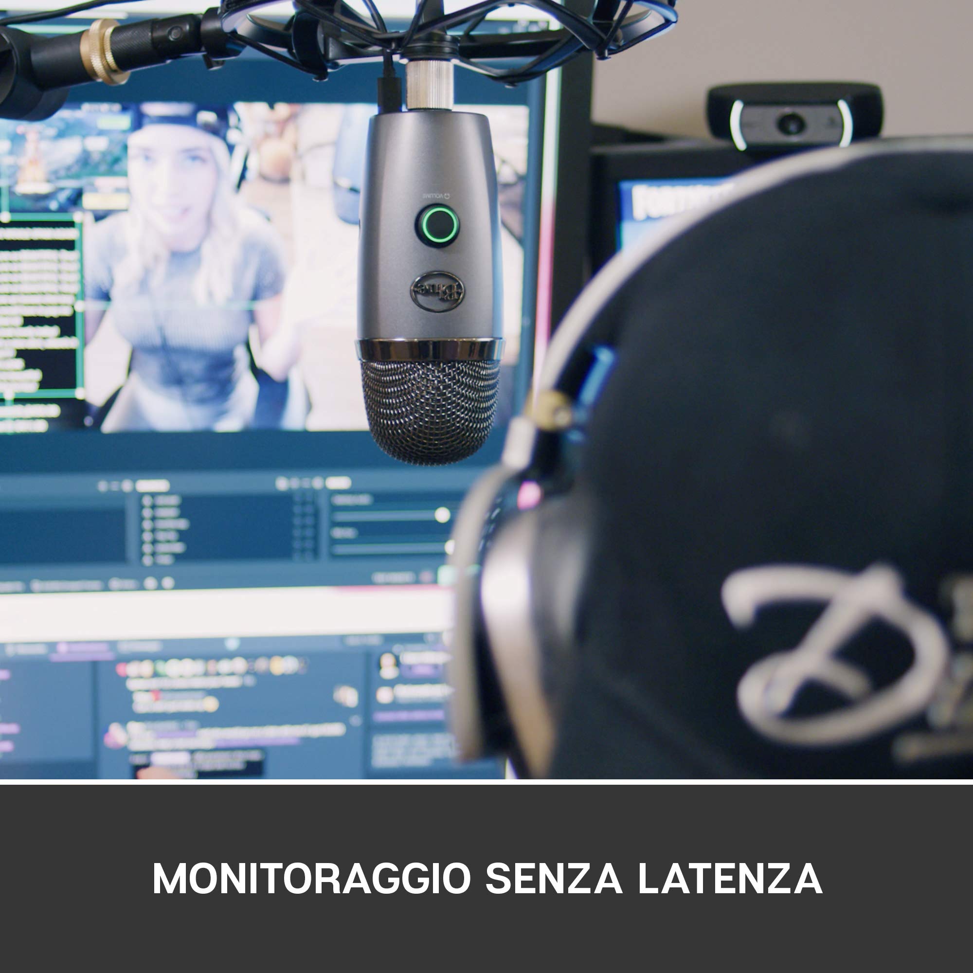 Blue Yeti Nano Microfono USB Premium per Registrazione, Streaming | Gaming, Podcast su PC e Mac, Mic a Condensatore, Effetti Blue VO!CE, Cardioide e Omni, Monitoraggio Senza Latenza - Grigio