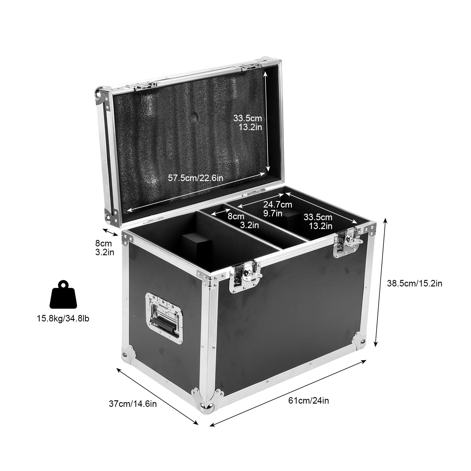 7 x 40 W Lyre LED RGBW Moving Head con 1 etui do lotu, światło sceniczne z DMX512, efekt mijania, wiązki, wiru, kalejdoskopu, do DJ-ów, klubu dyskotekowego, na Boże Narodzenie, wesele, 2 szt