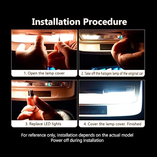 Miniatura 7 de ZKFAR Pack-20 - Juego de 20 bombillas LED para automóvil, T10 de 1.220 in y 1.654 in, luz blanca de placa de matrícula de 6000 K, adecuada para