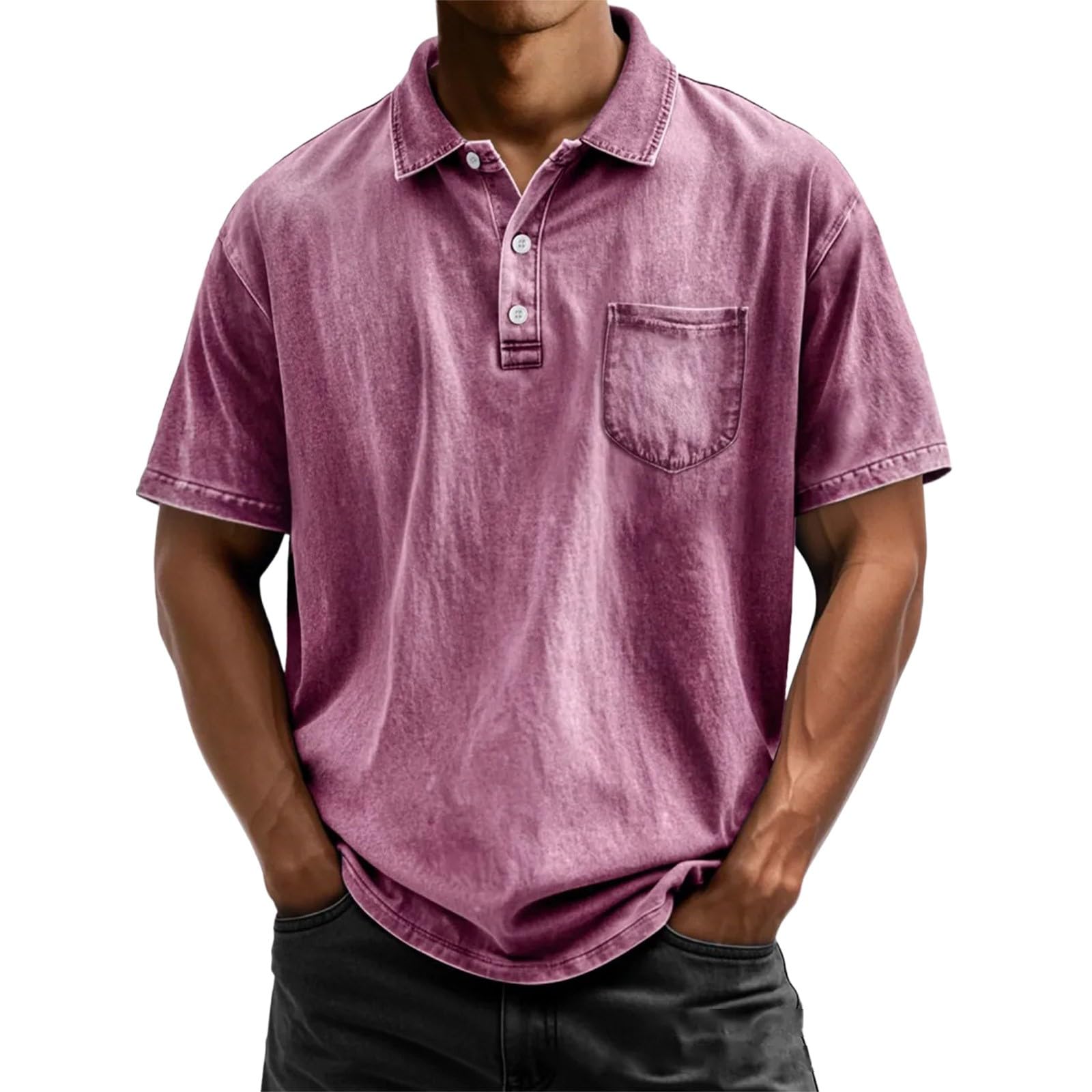 Poloshirts Für Herren Einfarbig Atmungsaktiv Gym Poloshirt Tshirt Freizeit Sport Sommer Poloshirts Männer Knopfleiste Polohemd Slim Fit Tshirt mit Brusttasche Polohemd