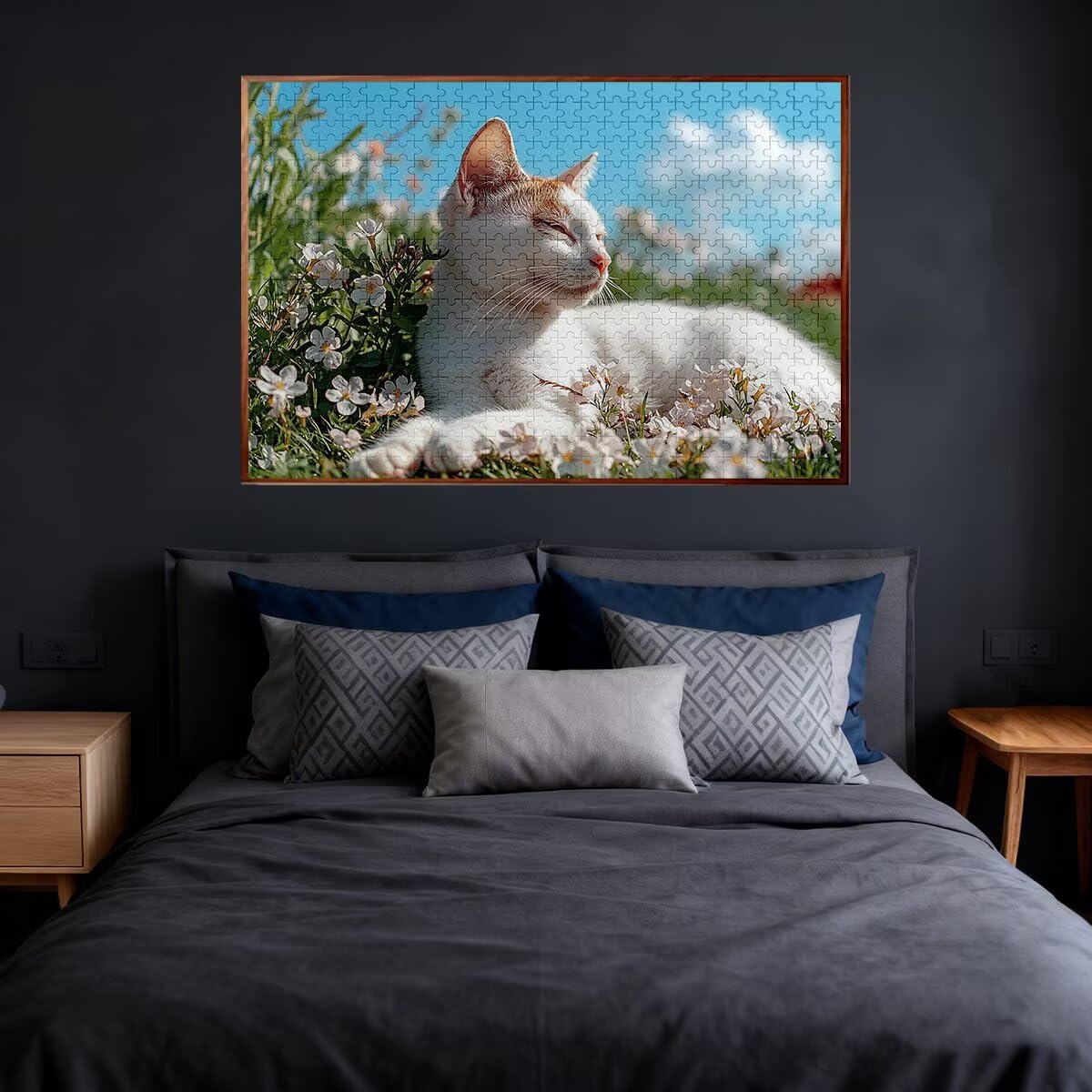 Puzzle 2000 elementów kota, kwiat dla dorosłych, klasyczne puzzle Wyzwanie edukacyjne Zabawki dla rodziny, niemożliwe drewniane puzzle z pudełkiem na prezent, dekoracja ścienna-2263