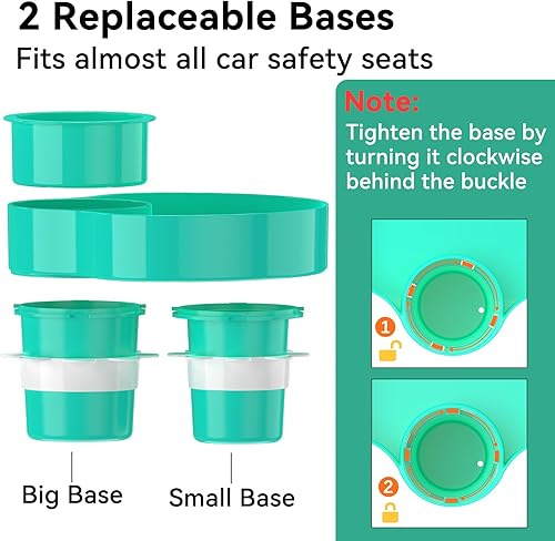 Miniatura 6 de Bandeja de asiento de automóvil para niños, bandeja de viaje con portavasos para bebé, asiento de automóvil para niños, organizador de aperitivos