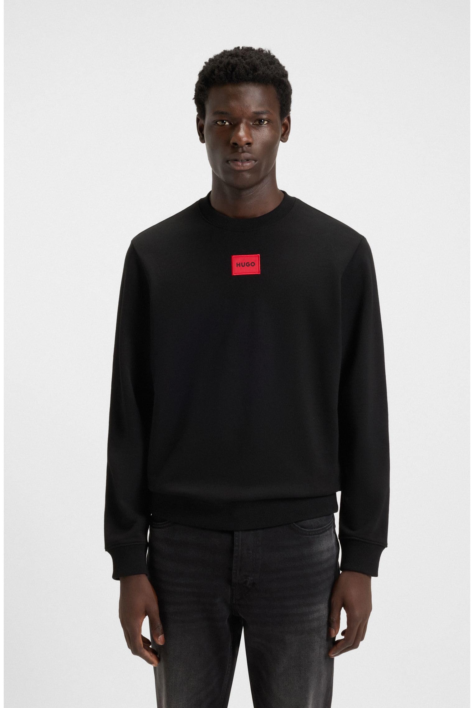 HUGO Sweatshirt Aus Baumwoll-Terry Mit Logo-Label