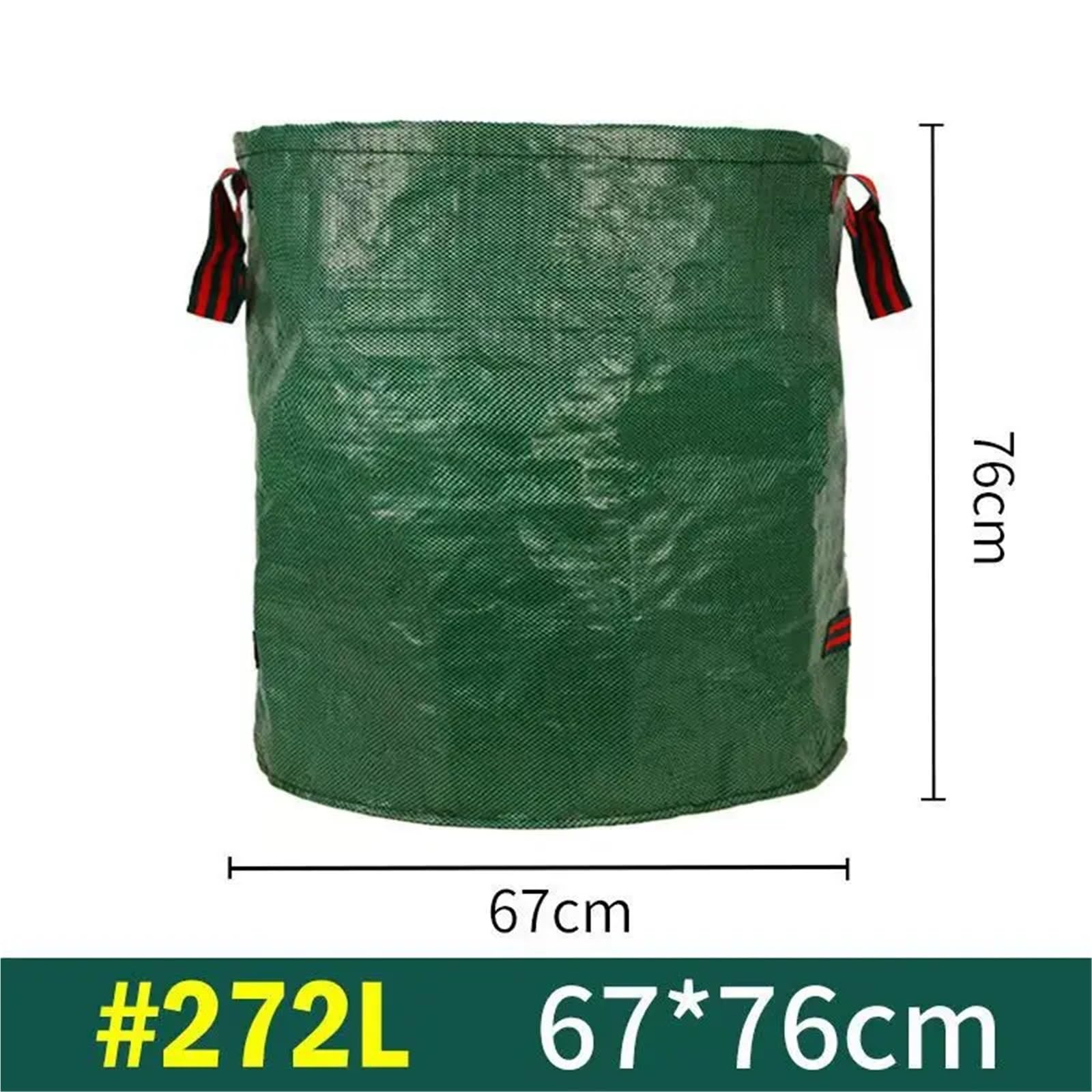 2 Stück Garten-Laubsack mit großer Kapazität, Sammelsack for Äste und Laub, dunkelgrün, PP-gewebt, wiederverwendbar, Pflanzenmüllsack Für Grünschnitt Laub(272L)