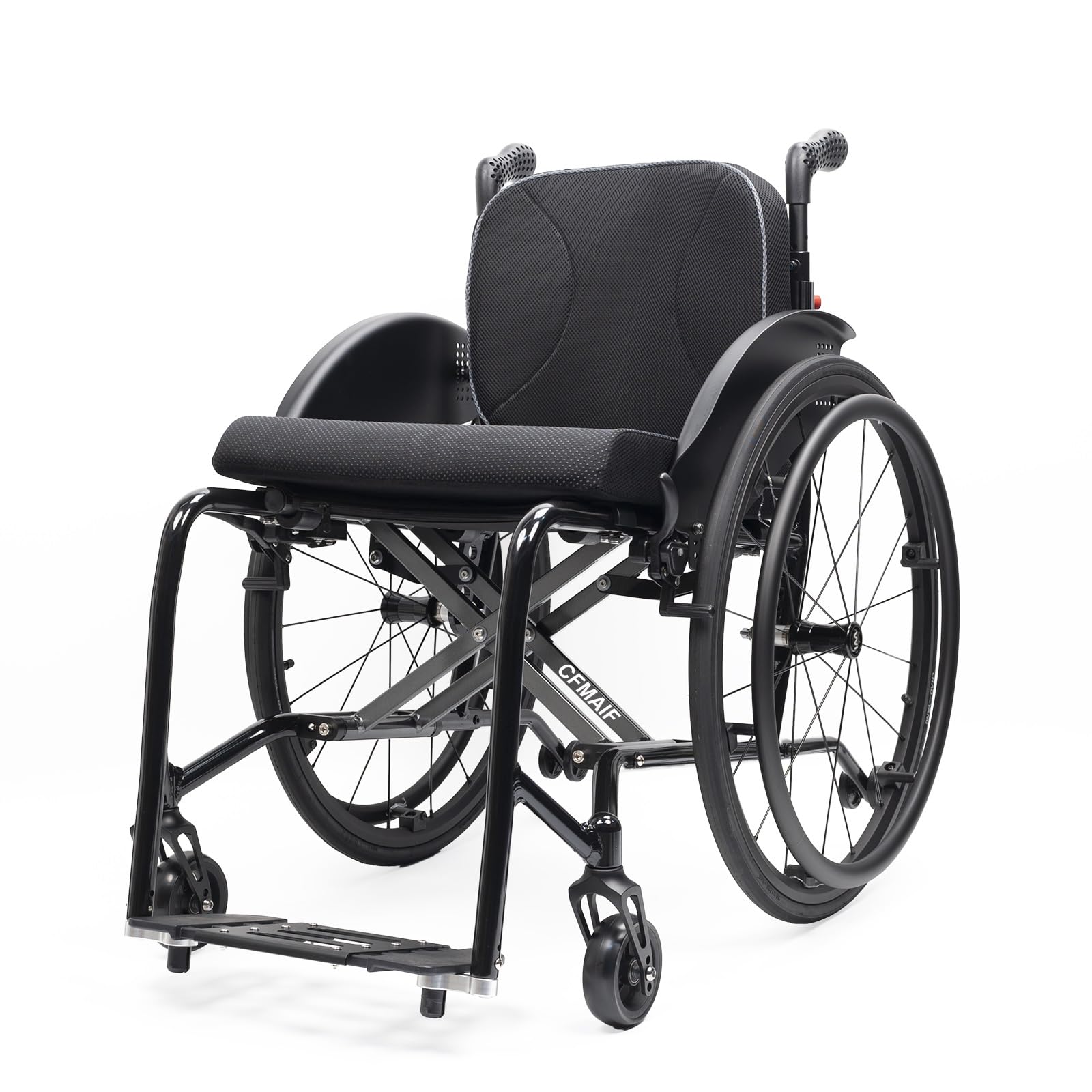 Silla de ruedas plegable aluminio,de aluminio para viajes,Autopropulsable | Ligera, for Adultos,Transporte, de tránsito, Reposapiés extraíbles,Frenos de mano, for Exterior(44cm/17.3in Seat)