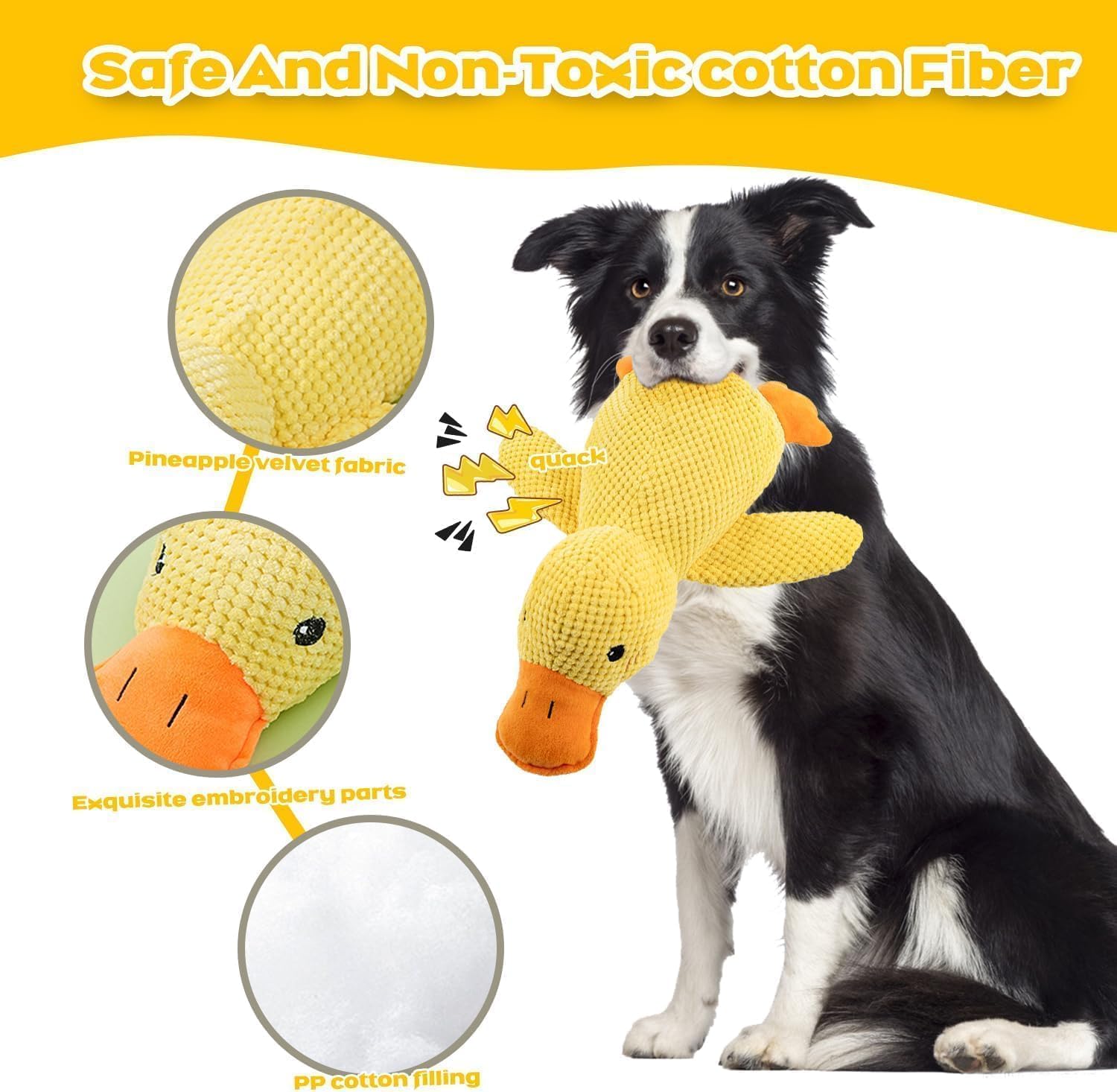 Pato calmante Paw Love, pato Pawlove, juguete calmante para perros, suministros para mascotas, juguetes de pato arrugado, juguetes de patos cuacking, almohada suave de peluche calmante para cachorros
