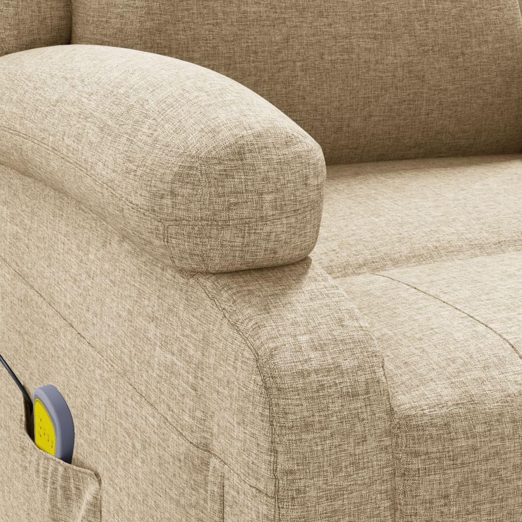 Willood Sillon Relax Reclinable Electrico Sillón de Masaje de Tela Color Crema
