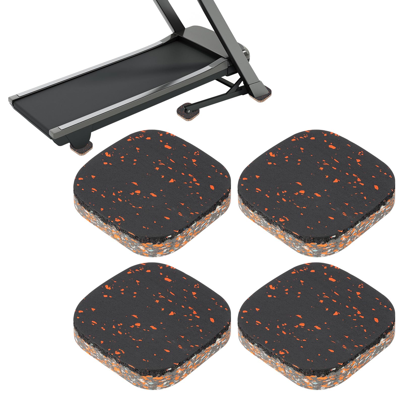 Almohadillas para cinta de correr PATIKIL de espuma alta densidad color naranja pack de 4