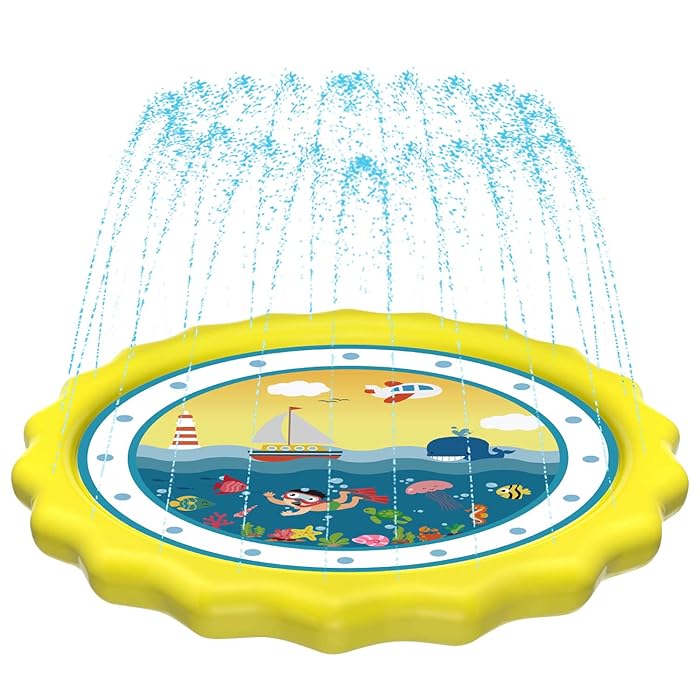 Buy Sprinkler for Kids, Splash Pad & Baby Pool 3in1 60" Outdoor Toys