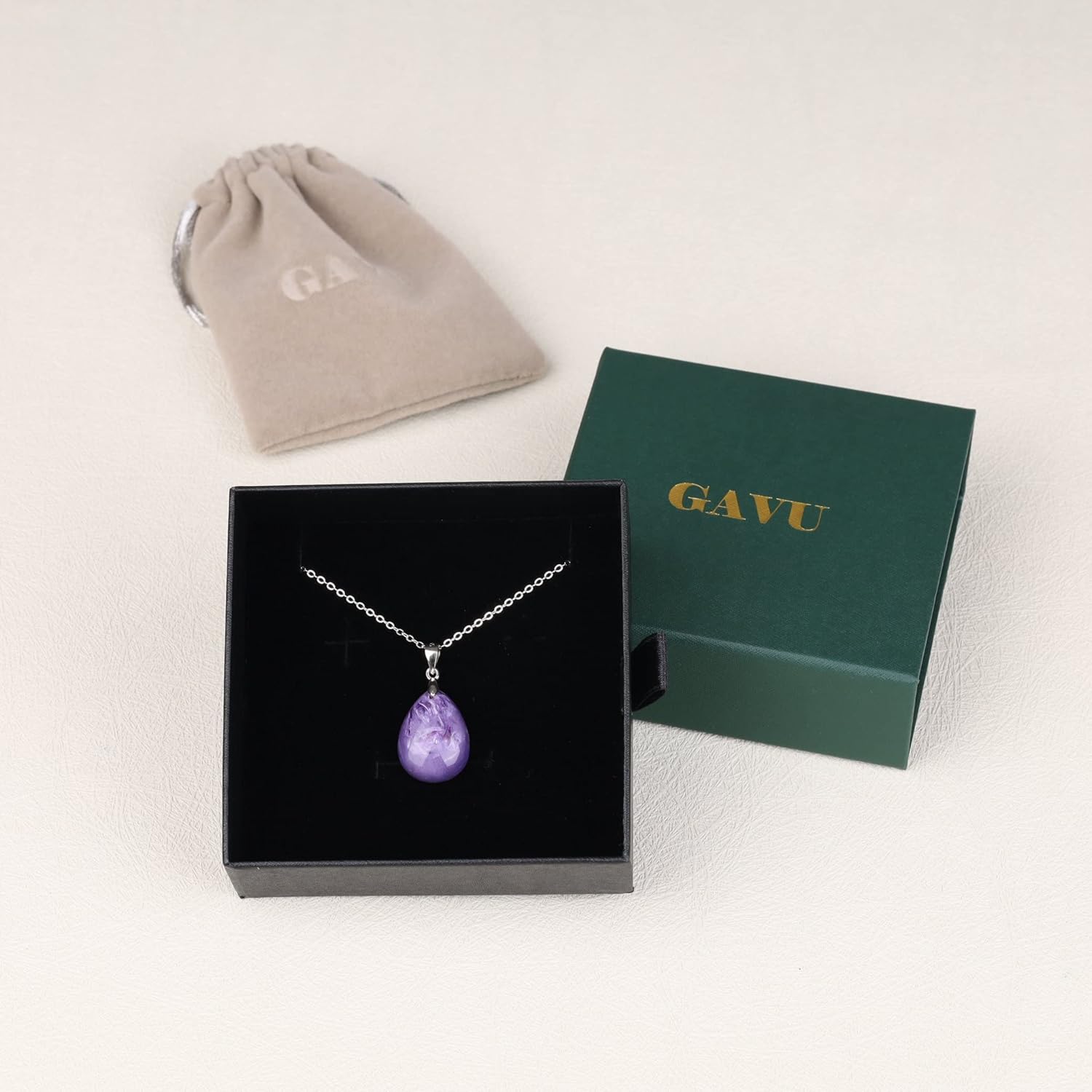 GAVU Women’s Teardrop Necklace, Crystal Pendant Necklace for Women - Image 7