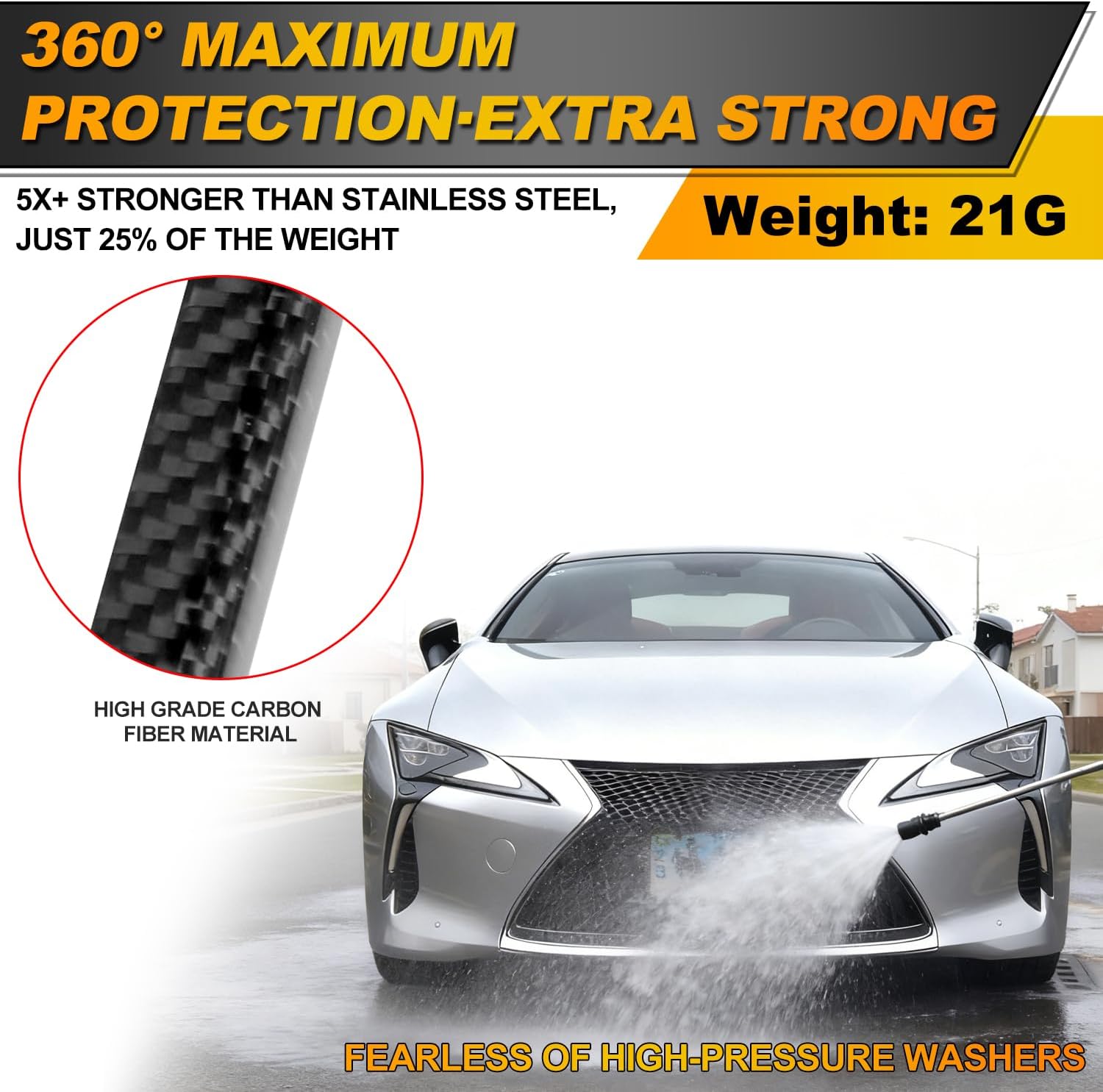 AKMAN 2 Pack Real Carbon Fiber License Plate Frame, 4 Hole Black Pure Carbon Fiber License Plate Frames Car Tag Frame Holder Fit for Man/Women