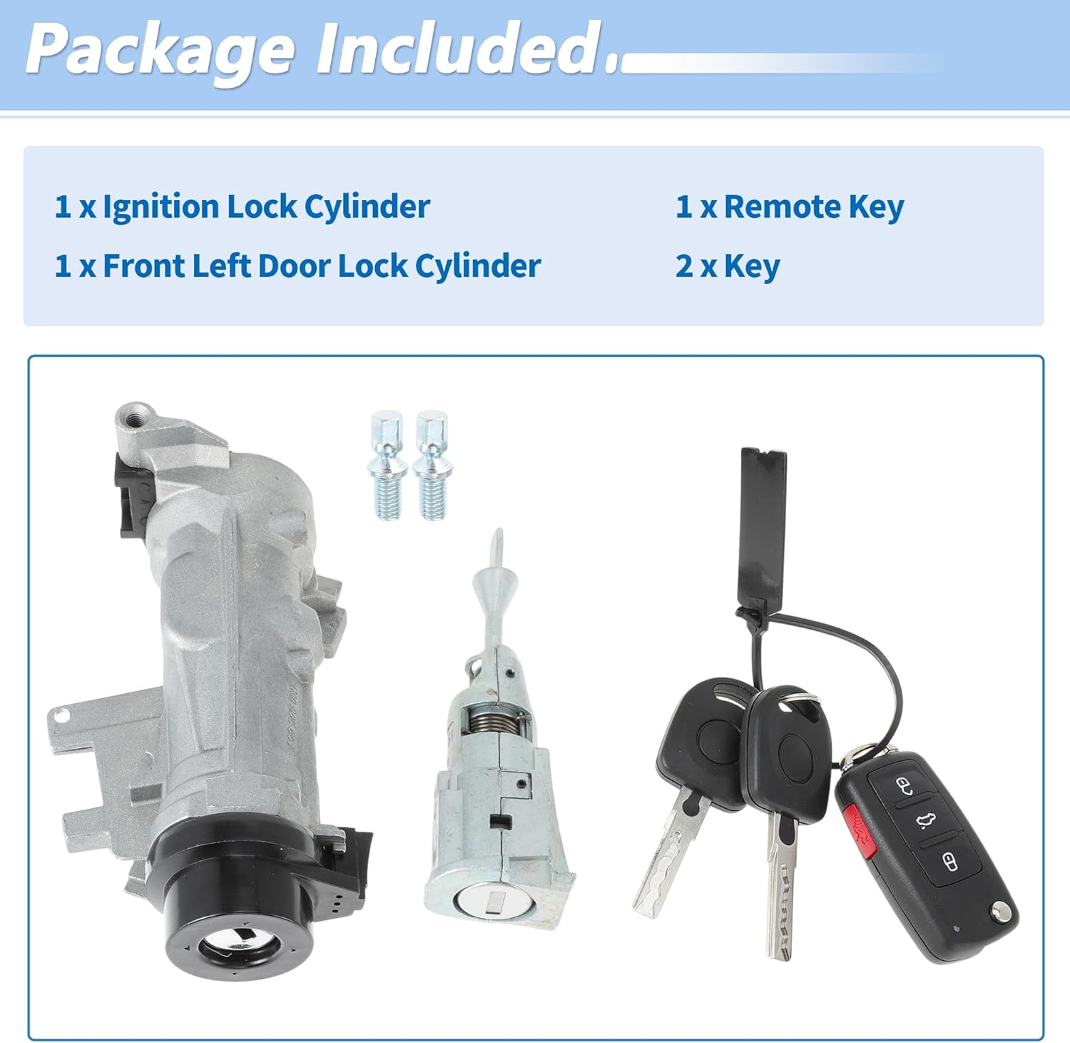 No.1K0905851B/1K0905851 Ignition Lock Cylinder and Door Lock for Volkswagen Passat 2012-2019 for Audi A3 TT R8 Ignition Switch Cylinder W/Remote Key - Image 7