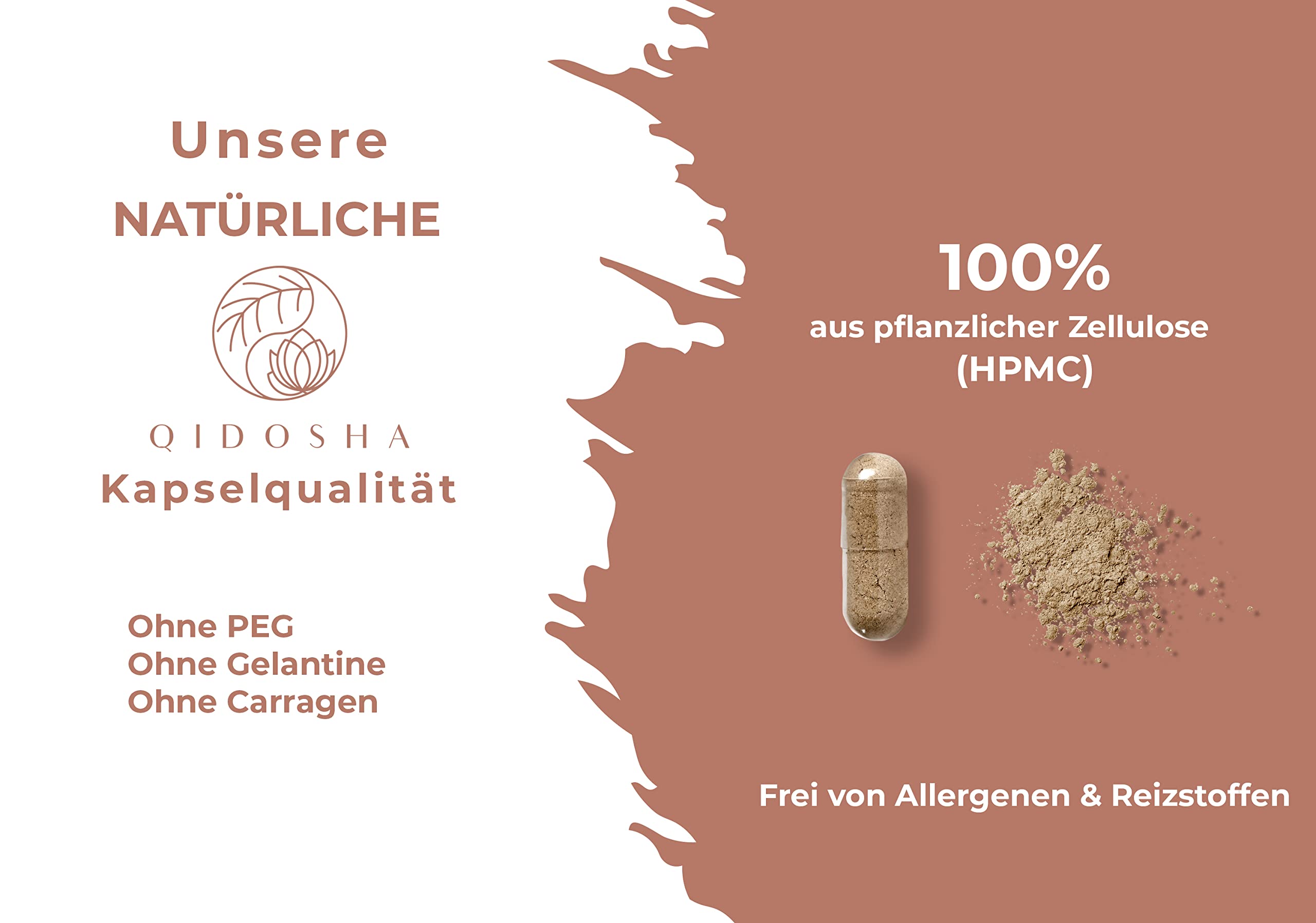 QIDOSHA® Agaricus 30:1 Extrakt Kapseln, 120 Stk, 1500 mg Mandelpilz Extrakt je Tagesportion, Agaricus Blazei Murill Kapseln hochdosiert, Mandelpilz Extrakt Kapseln, vegan, laborgeprueft