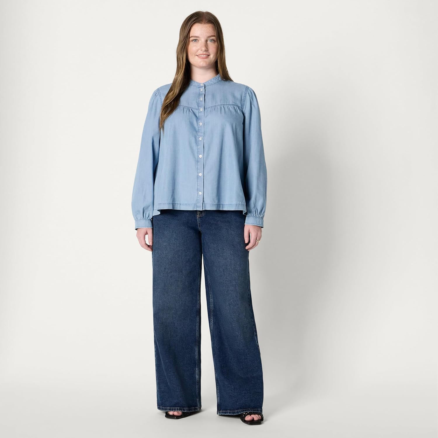 Amazon Essentials Women's Women's Denim Chambray Long-Sleeve Tunic Top - Image 7