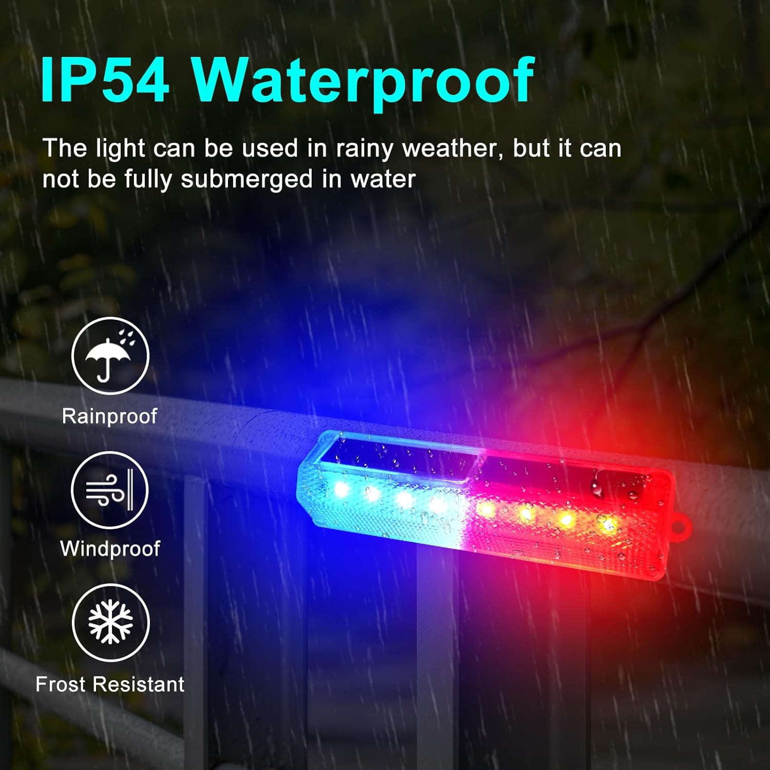 Aolyty Solar Warning Light, Bright Red and Blue Light Flashing Alternately Waterproof Emergency Caution Lights for Construction Site, Dock, Guardrails, Driveway, Beacon (Red & Blue)